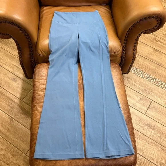 Lululemon Groove Super-High-Rise Flared Pant Nulu Sz 8 Utility Blue 8106 - Picture 2 of 7